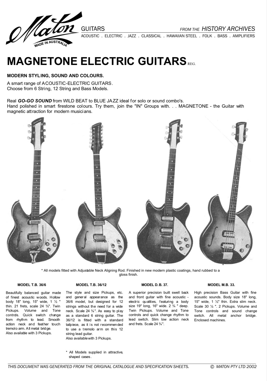 Maton | Magnetone | TB36/6 |1967 | RARE! | Vintage Maton | Magnetone | TB36/6 |1967 | RARE! | Vintage